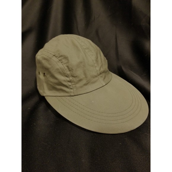 Vintage CC Filson M Long Bill Hat Fly Fishing Cap Green Lightweight w/ Leather - Picture 5 of 8